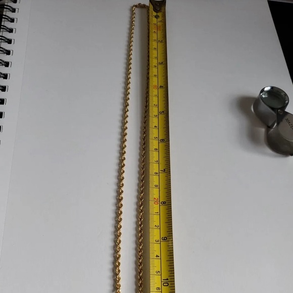 20” 14K Gold Chunky Rope Necklace - Picture 10 of 14